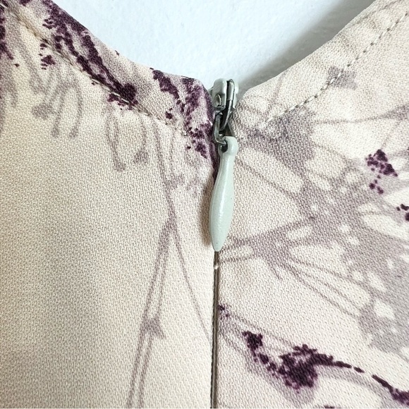 Vintage beige wine print sleeveless belted midi dress - Picture 6 of 11